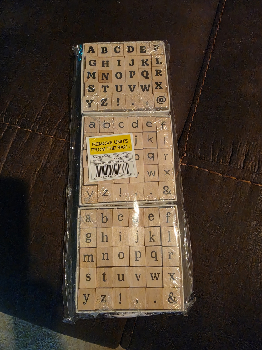 💖 Wooden Alphabet Stamp Set - Upper & Lowercase Letters Craft Hobby Lettering